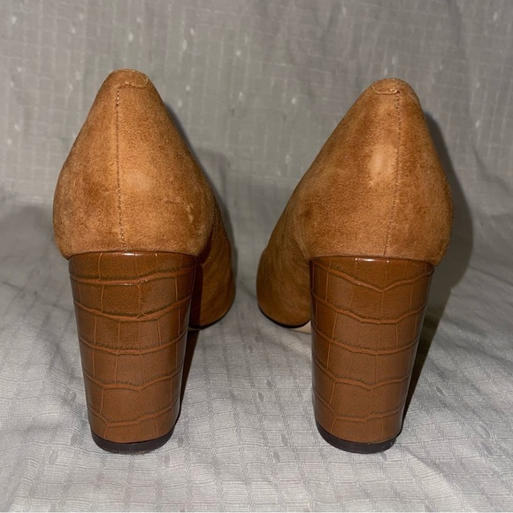EUC Nine West Camel Suede Block Heels - Picture 4 of 8